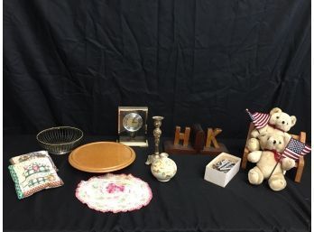 Decor Assortment- Howard Miller Clock, Lazy Susan, Vase And More