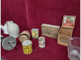 Vintage Kitchen Assortment- Salt Glaze Crock And More