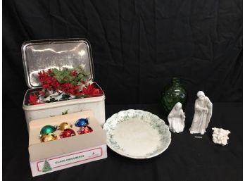 Vintage Christmas And More- Ornaments, Nativity Set And More