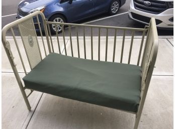Antique Iron Baby Bed Converted Into Loveseat/bench