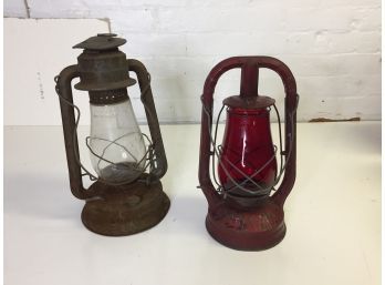 2 Vintage Lanterns Monarch & #2 Buzzard Brands