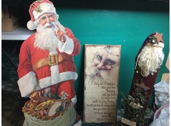 Vintage Cardboard Standup Santa And More