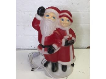 Vintage  Empire Santa & Mrs Claus Blow Mold 13 1/2'h