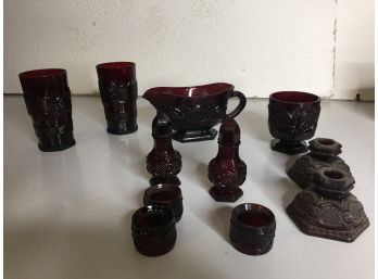 Vintage Avon Ruby Red Glassware- More Pieces Than Pictured