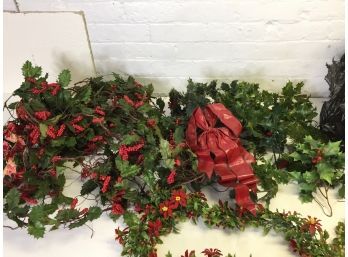 Vintage Plastic Christmas Garland And Decortive Pieces