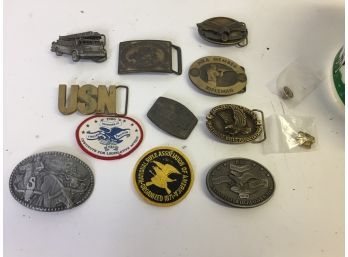 Vintage Belt Buckle Assortment-NRA-henry Ford-kitty Hawk And More