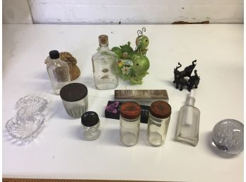 Vintage Jars- Hartz Mountain, Skrip Ink Bottle And Various Dcor