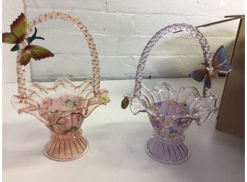 *new* Bradford Exchange Lena Liu Inspiration Garden Glass Baskets