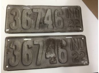 2-1922 Indiana License Plates