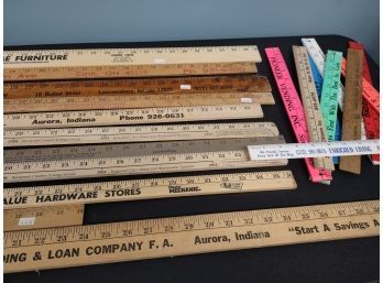 Assorted Vintage Yard Sticks- Many Local Businesses