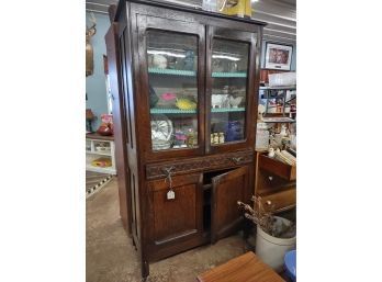 Antique Kitchen Cupboard (contents Not Included) 39 1/2'L X 16'W X 73 1/2'H