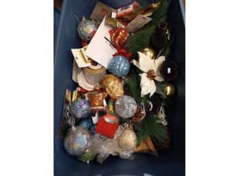 Tub Full Of  Elegant Christmas Ornaments, Lot #1
