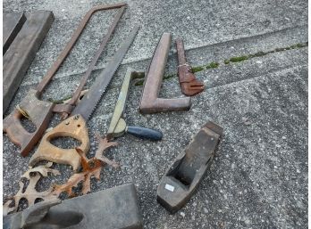 Antique And Vintage Tool Assortment- Wooden Planes And Levels