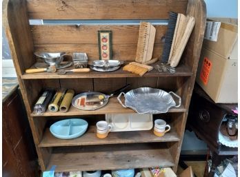 Vintage Kitchenware, Wallpaper Brushes, Aluminum  Pan, Melamine Dishes