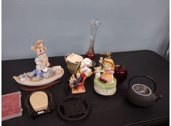 Vintage Figurines, Apple Paper Weight & More