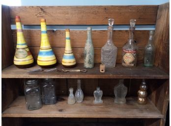 Assorted Glassware-decanters, Queen Canning Jars & More