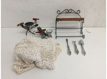 Vintage Large Doily, Cardinal Decor, And More