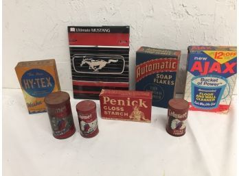 Vintage Cleaning Supplies Boxes And Cans And Ultimate Mustang Book
