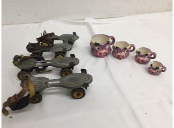 Vintage Mousekeeter Skates And Measuring Cups