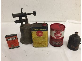 Vintage Gas Can, Tins, And More