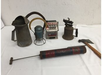 Vintage Duster Slot Machine Bank, Axe, And More
