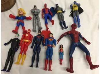 Assorted Vintage Action Figures And Bucket