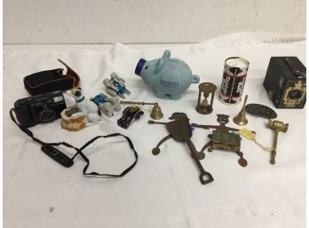Vintage Camera's, Brass Items, Bells, And More