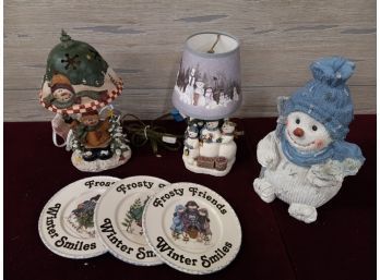 Snowman Lamps & Plates