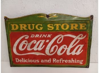 Vintage Drug Store Coca-cola Steel Sign