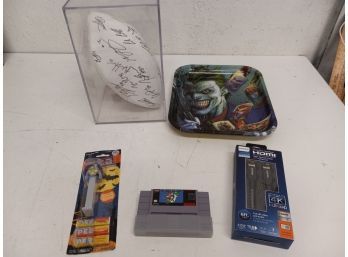 Vintage Assortment Including Signed Football,  2010 Pez Dispenser, And More