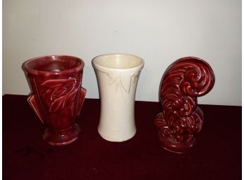 Three Vintage Unmarked Vases