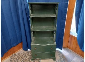 Vintage Green Shelf With Drawers