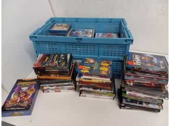 Large Assortment Of Movies (blue Basket Not Included)