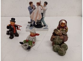 Vintage Assortment Of Figurines Including Norman Rockwell And Goebel