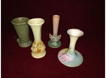 Vintage Roseville Vase, McCoy Vase, And Unmarked Vase