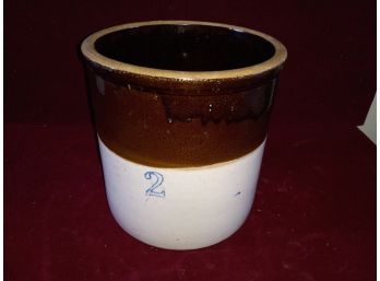 Vintage Brown Drip Glaze Number 2 Crock