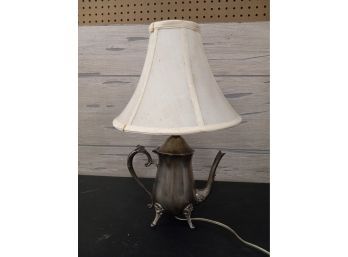 Vintage Pewter Teapot Lamp