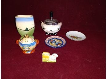 Vintage Made In Japan Ash Tray (pushes Down And Makes Noise) And Other Vintage Small Items