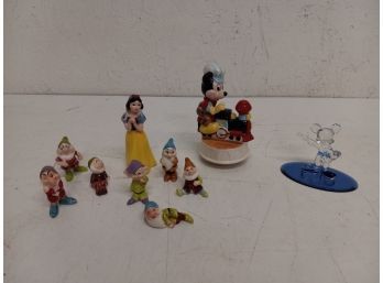 Disney Figurines Assortment Including Mickey Mouse And Snow White And The Seven Dwarfs