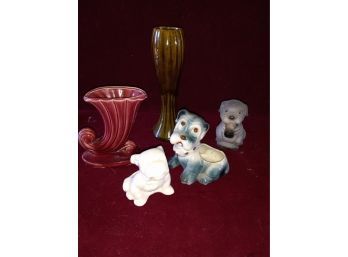 Vintage USA Vases And Unmarked Pottery