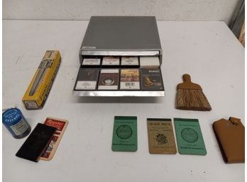 Vintage Assortment Including Cassette Organizer, Power Telescope, And More