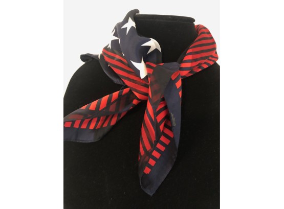 Red White And Blue Scarves And Metallic Silver Belt  (3 Pcs)