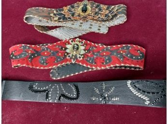 Vintage Belt Assortment Including 'its A Jungle' And Brighton