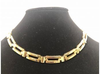 Square Link Gold Tone Fashion Necklace