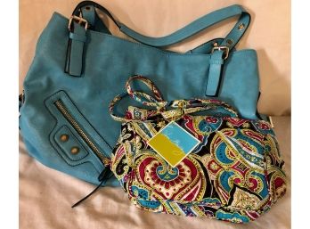 New Old Stock Vera Bradley Purse And Large Turquoise Handbag (2 Pcs)