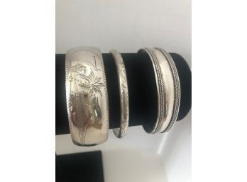 Sterling Silver Bracelets (3 Pcs)