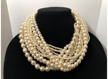 Cluster Faux Pearl Necklace