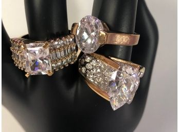 Silver And Gold Cocktail Rings Circa 1980s