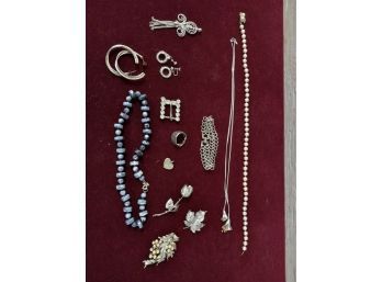 Silver Colored Vintage Costume Jewelry Lot