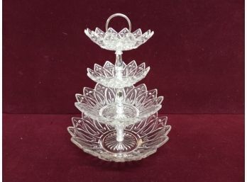 Vintage Glass 4 Tiered Candy Dish
